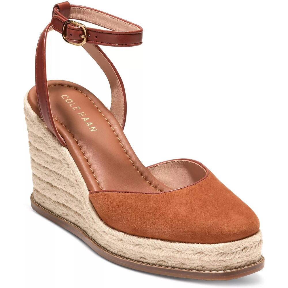 Cole Haan Women Cloudfeel Kyra Espadrille Wedge Heels Size US 9.5B British Tan